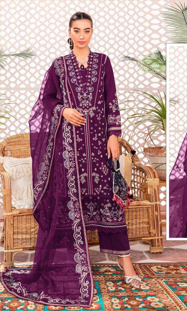 NEW DESIGNER FANCY PARTY WEAR PURPLE GEORGETTE PAKISATNI SALWAR SUIT JG 17786C