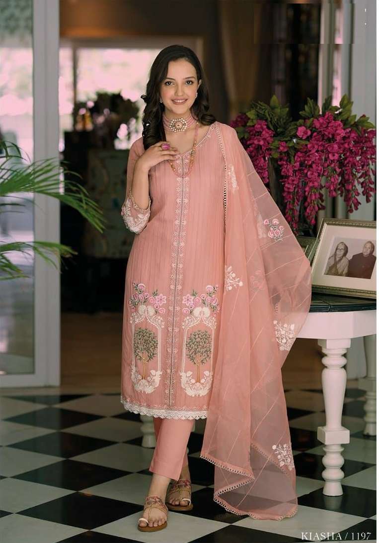 NEW DESIGNER READY TO WEAR FANCY PARTY WEAR PEACE ORGANZA INDIAN PAKISATNI SALWAR SUIT EB KIASHA 1197