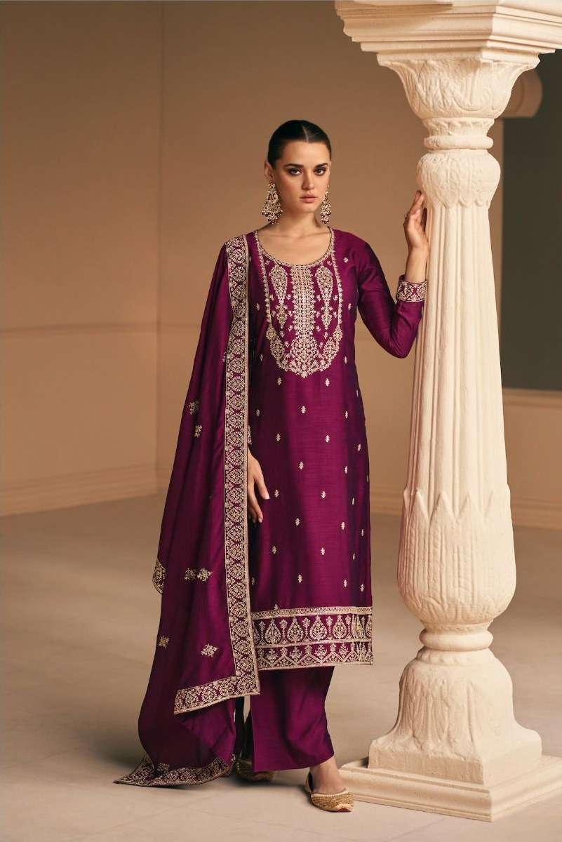 DESIGNER FANCY WEDDING FUNCTION PARTY WEAR MAGENTA PREMIUM SILK STRAIGHT SALWAR SUIT AF GEETIKA 9720