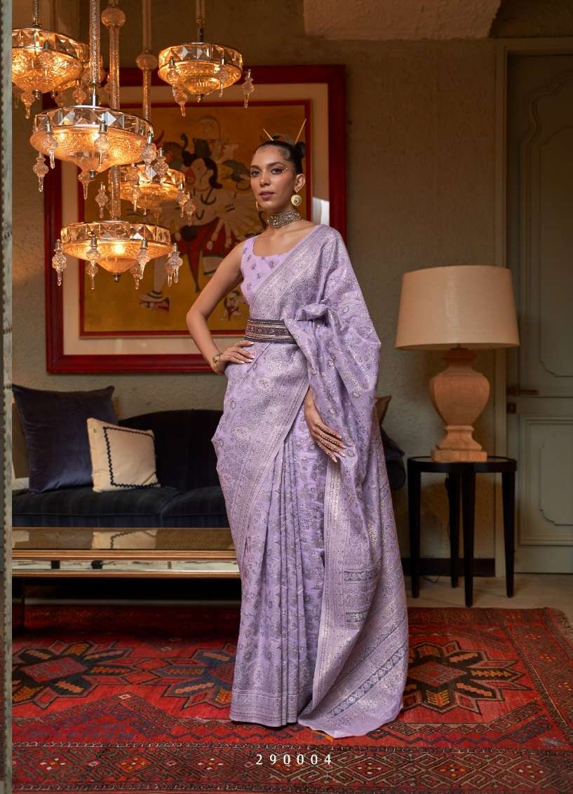 DESIGNER FANCY WEDDING PARTY WEAR DESIGNER FANCY MODAL SILK LAVENDER SAREE SM RAJTEX KAFREEN 290004