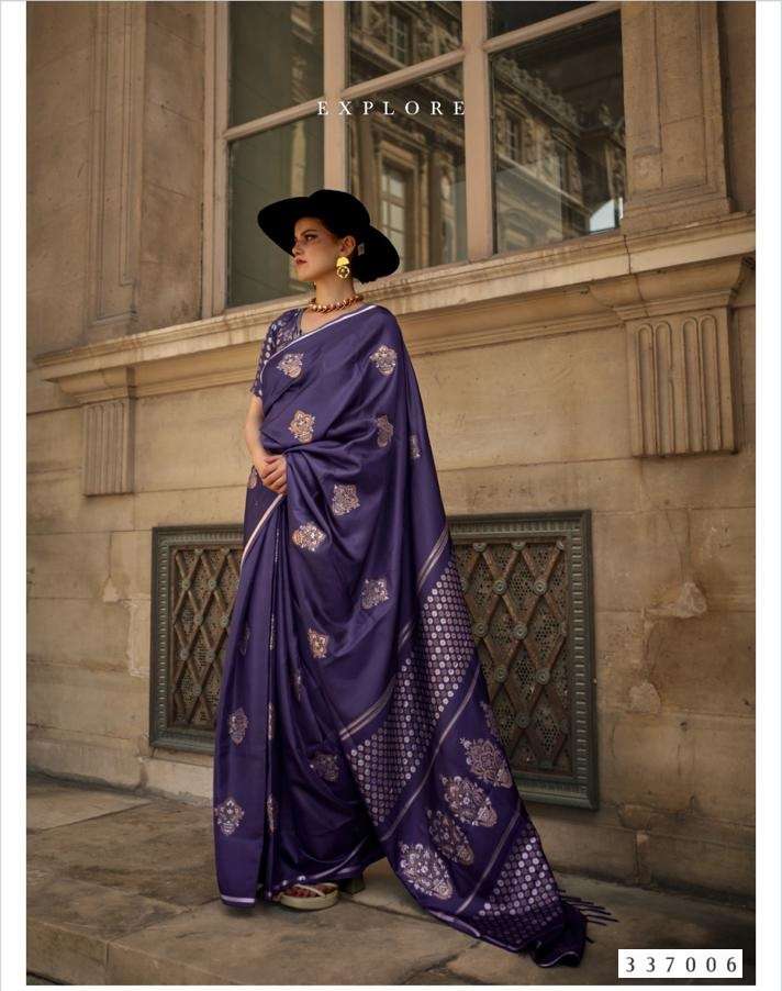 DESIGNER FANCY WEDDING PARTY WEAR DESIGNER FANCY WEAVING BLUE SILK SAREE SM RAJTEX KAIZEN 337006