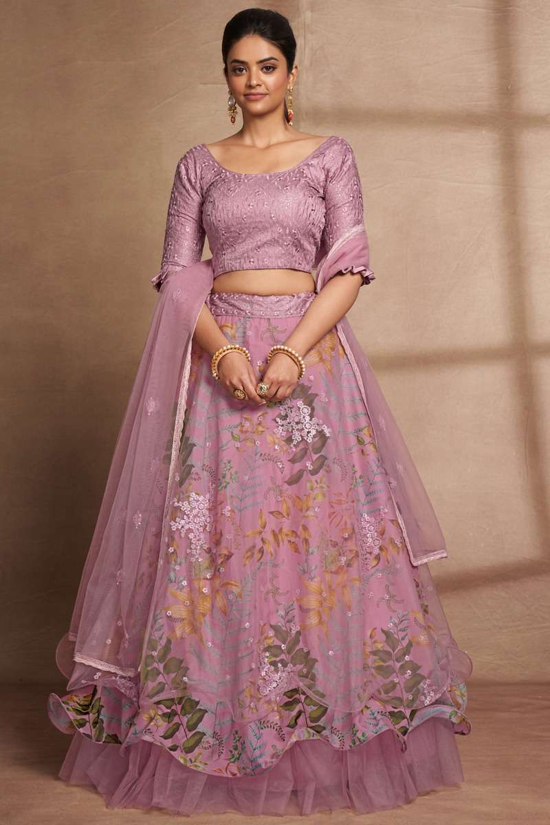 DESIGNER TRENDY STYLISH FANCY PARTY WEAR ORGANZA SILK LEHENGA CHOLI AHVAAN GULKARIYA 6704