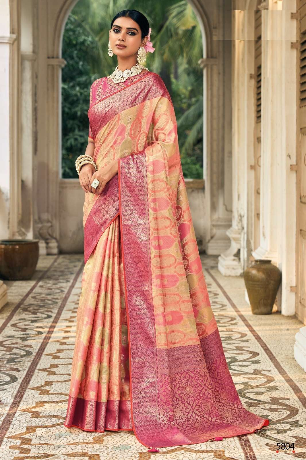 DESIGNER WEDDING PARTY FUNCTION WEAR ORANGE HEAVY SILK SAREE COLLECTION TATHSTU ANR SM RANGREJ 5804