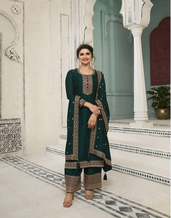 NEW DESIGNER FANCY PARTY WEAR GREEN INDIAN PAKISATNI SALWAR SUIT IN GEORGETTE SILK SM VINAY SHAHENN 64864