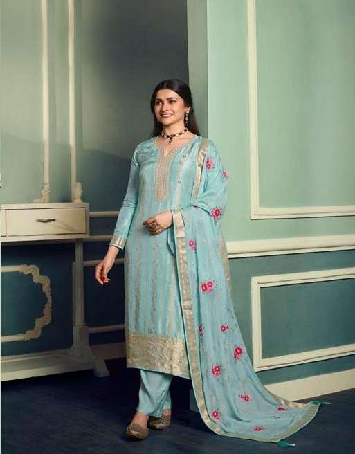 NEW DESIGNER READY TO WEAR FANCY PARTY WEAR INDIAN PAKISATNI SKY BLUE SALWAR SUIT JG AARZOO 61981