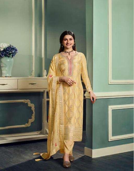 NEW DESIGNER READY TO WEAR FANCY PARTY WEAR INDIAN PAKISATNI YELLOW SALWAR SUIT JG AARZOO 61984