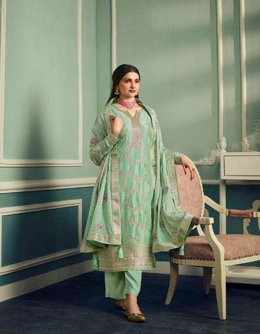 NEW DESIGNER READY TO WEAR FANCY PARTY WEAR INDIAN PAKISATNI PISTA GREEN SALWAR SUIT JG AARZOO 61986