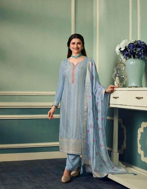 NEW DESIGNER READY TO WEAR FANCY PARTY WEAR INDIAN PAKISATNI BLUE SALWAR SUIT JG AARZOO 61988