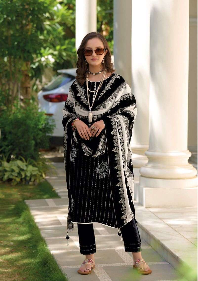 DESIGNER FANCY PARTY WEAR BLACK INDIAN PAKISTANI SALWAR SUIT IN ORGANZA RH EBA NOOR 1168