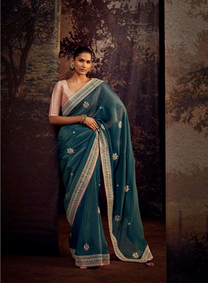 DESIGNER FANCY WEDDING PARTY WEAR FANCY SILK SAREE COLLECTION KIMORA SM 5261