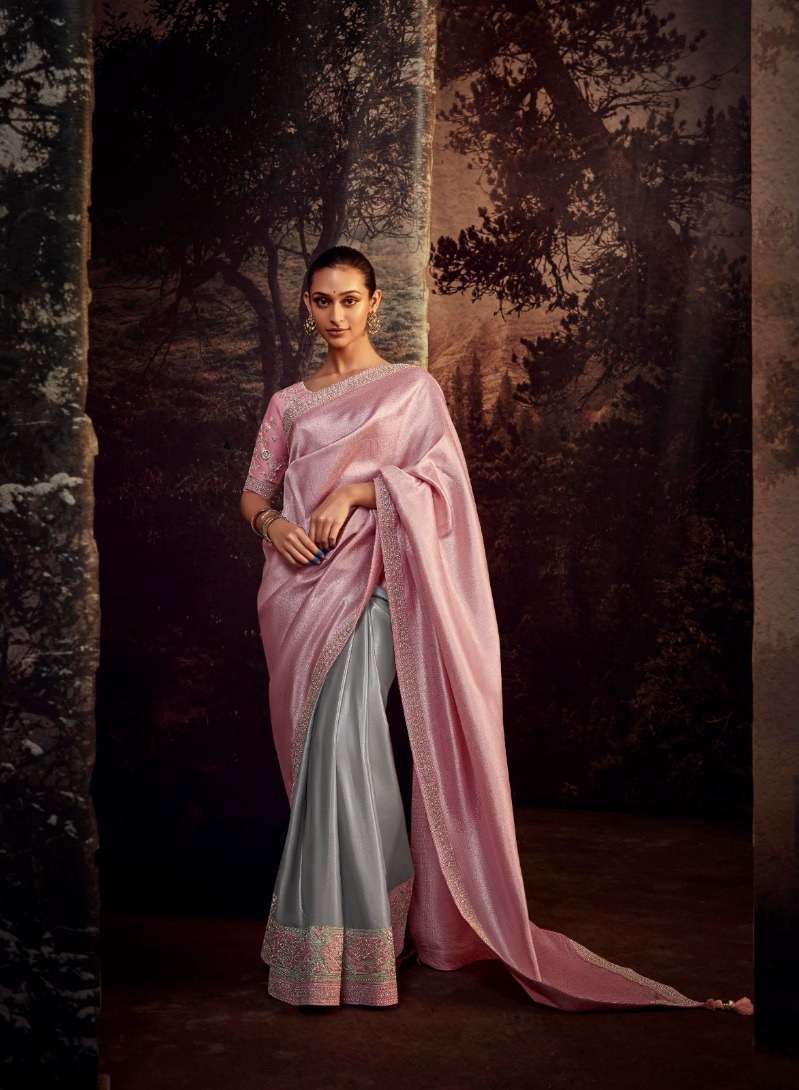 DESIGNER FANCY WEDDING PARTY WEAR FANCY SILK SAREE COLLECTION KIMORA SM 5263