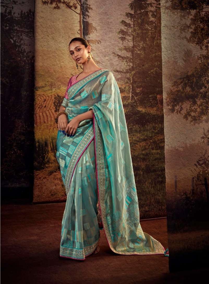 DESIGNER FANCY WEDDING PARTY WEAR FANCY SILK SAREE COLLECTION KIMORA SM 5268