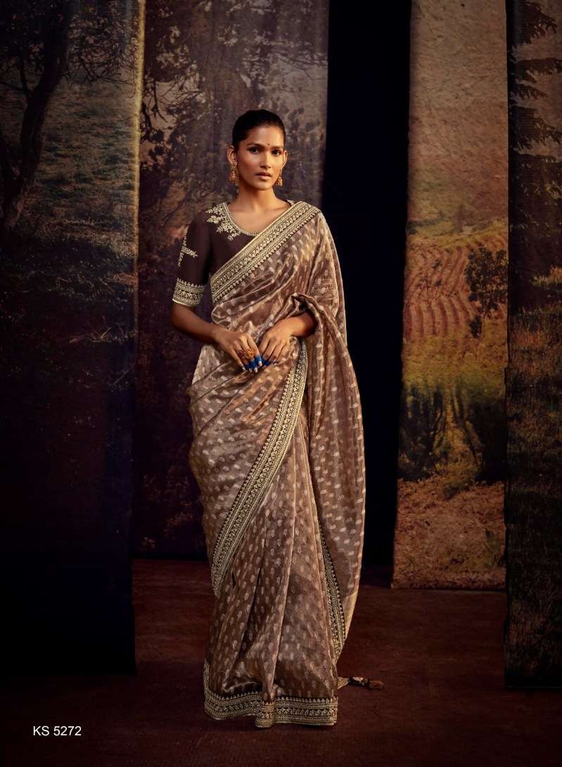 DESIGNER FANCY WEDDING PARTY WEAR FANCY SILK SAREE COLLECTION KIMORA SM 5272