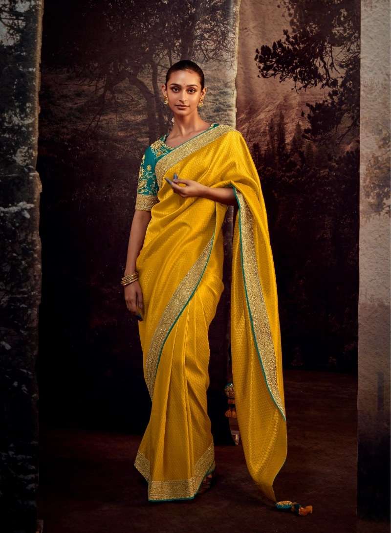 DESIGNER FANCY WEDDING PARTY WEAR FANCY SILK SAREE COLLECTION KIMORA SM 5273