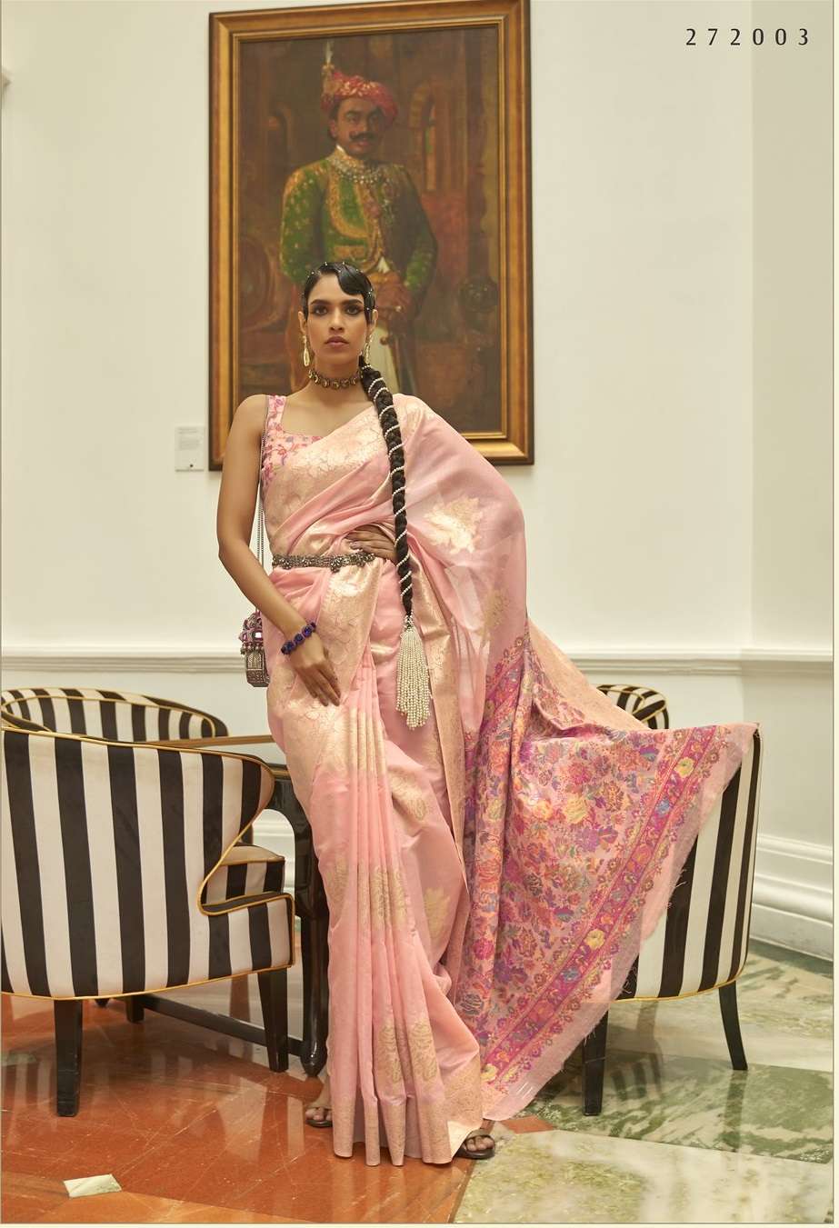 DESIGNER FANCY WEDDING PARTY WEAR PINK SILK SAREE COLLECTION SM RJT KEERAT 272003