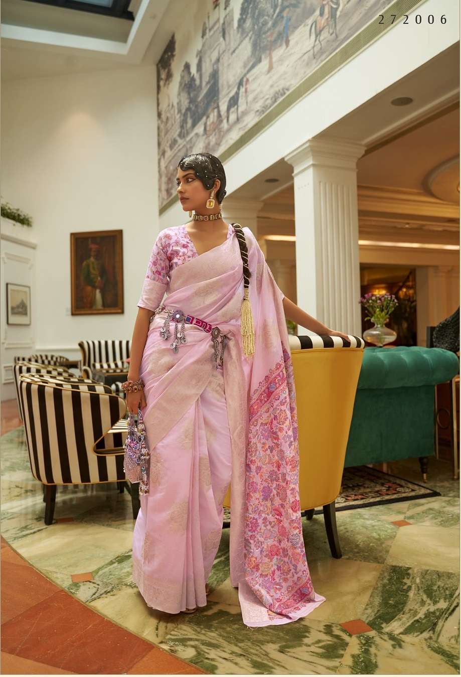 DESIGNER FANCY WEDDING PARTY WEAR PINK SILK SAREE COLLECTION SM RJT KEERAT 272006