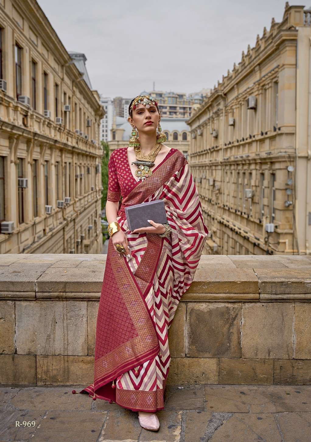 DESIGNER FANCY WEDDING PARTY WEAR RED SILK SAREE COLLECTION SM REVAA FLORANCE 969