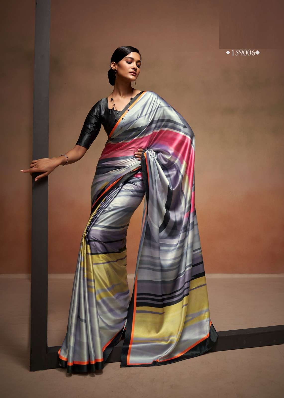 DESIGNER FANCY WEDDING PARTY WEAR SATIN SILK SAREE COLLECTION RJPTH SM 159006