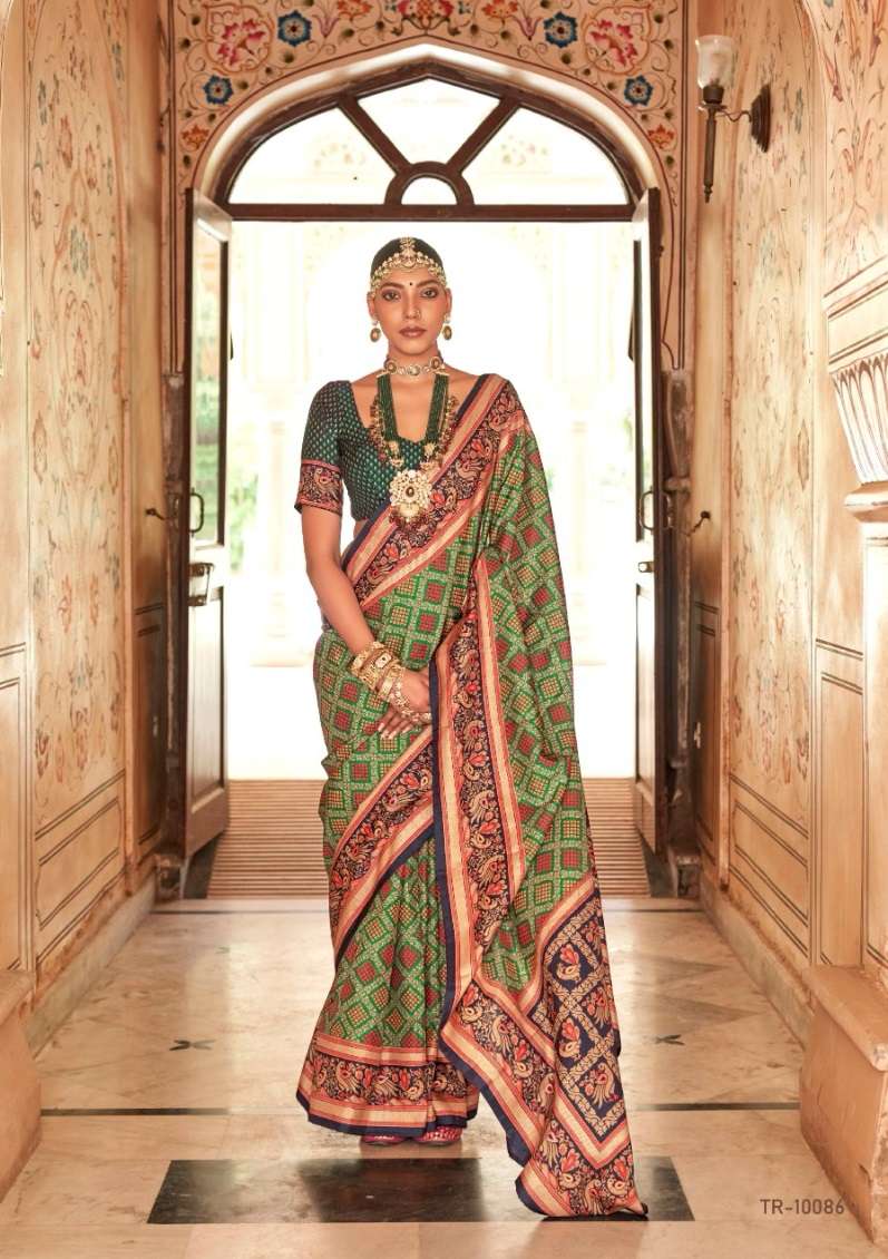 DESIGNER FANCY WEDDING PARTY WEAR SILK SAREE COLLECTION SM TRTH YAMUNA 10086