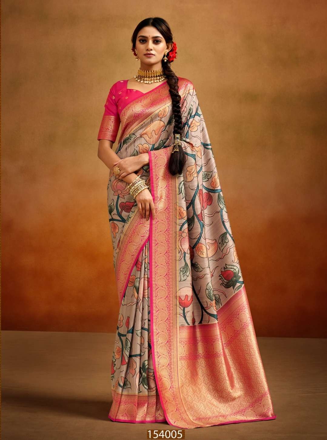 DESIGNER FANCY WEDDING PARTY WEAR SILK SAREE COLLECTION SM RJPT MOGRA 154005