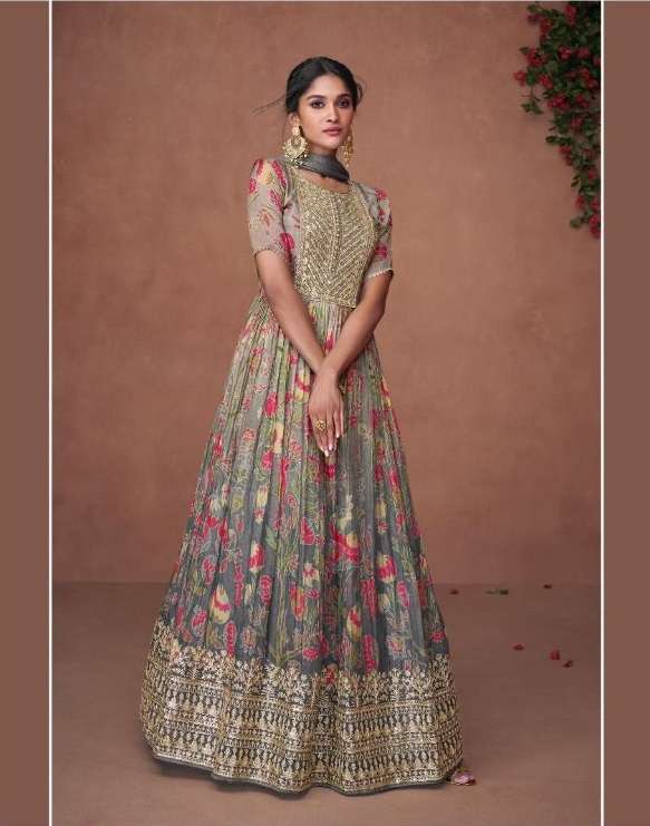 Butterfly Net - Anarkali Salwar Kameez - Indian Dress - C788D | Fabricoz USA