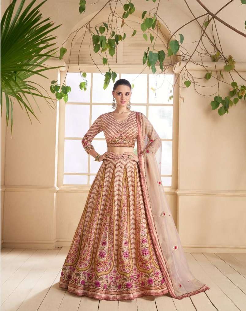 INDIAN BOLLYWOOD DESIGNER FANCY WEDDING PARTY WEAR REAL GEORGETTE PEACE LEHENGA WITH THREAD SEQUENCE SAYURI RANGOLI 5316