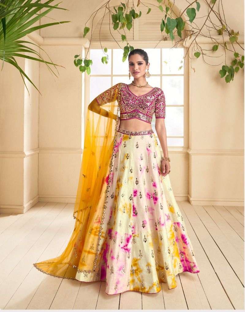 INDIAN BOLLYWOOD DESIGNER FANCY WEDDING PARTY WEAR REAL GEORGETTE WHITE PINK LEHENGA WITH THREAD SEQUENCE SAYURI RANGOLI 5317