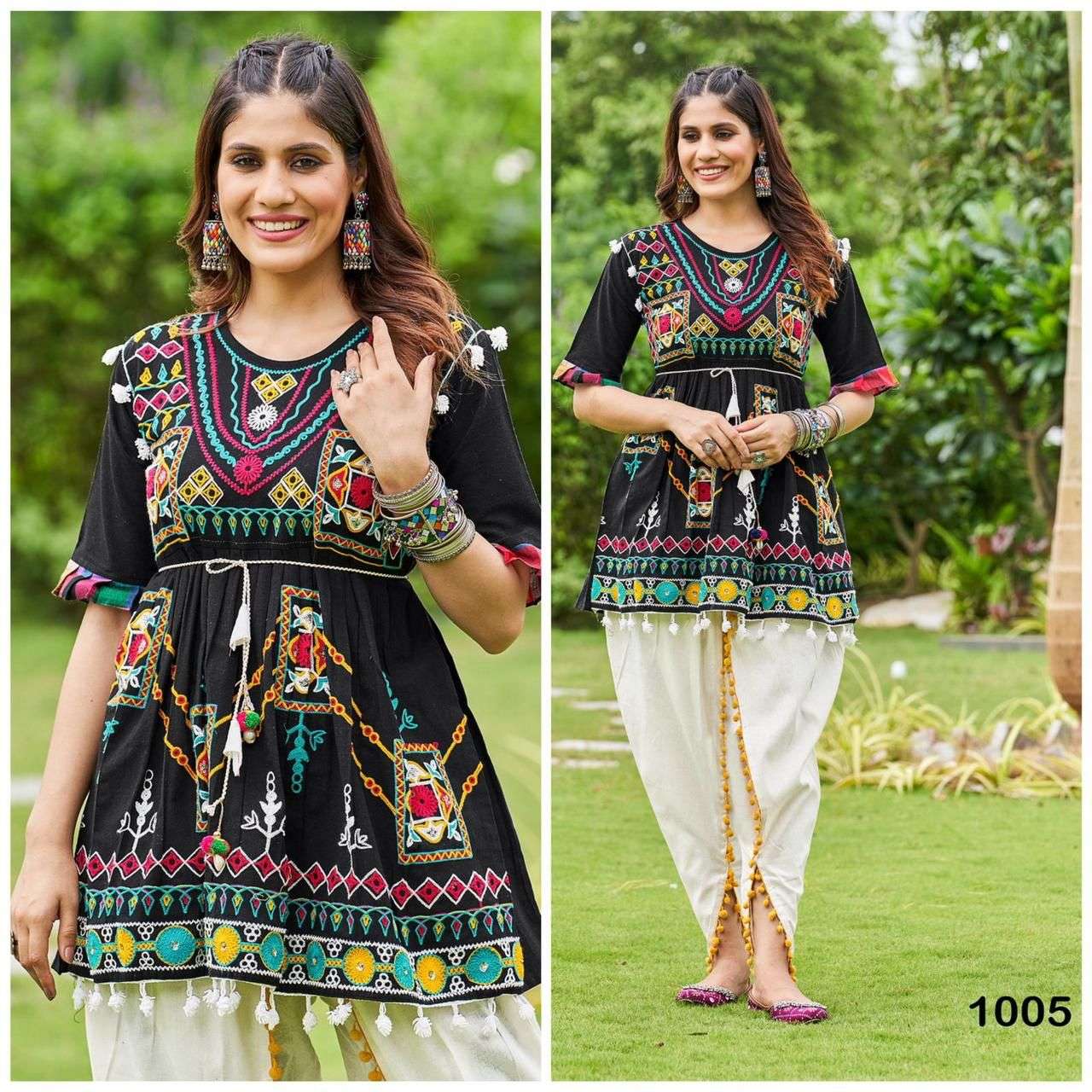 Navratri Collection Designer Flared Long Kurti , Bottom & Dupatta, Indian  Traditional Wear, Navratri Outfit, Beautiful Dress for Women USA - Etsy