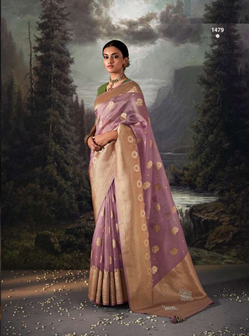 DESIGNER FANCY WEDDING PARTY WEAR DESIGNER PINK BANARASI SILK FABRIC SAREE SM KIMORA RAT RANI 1479