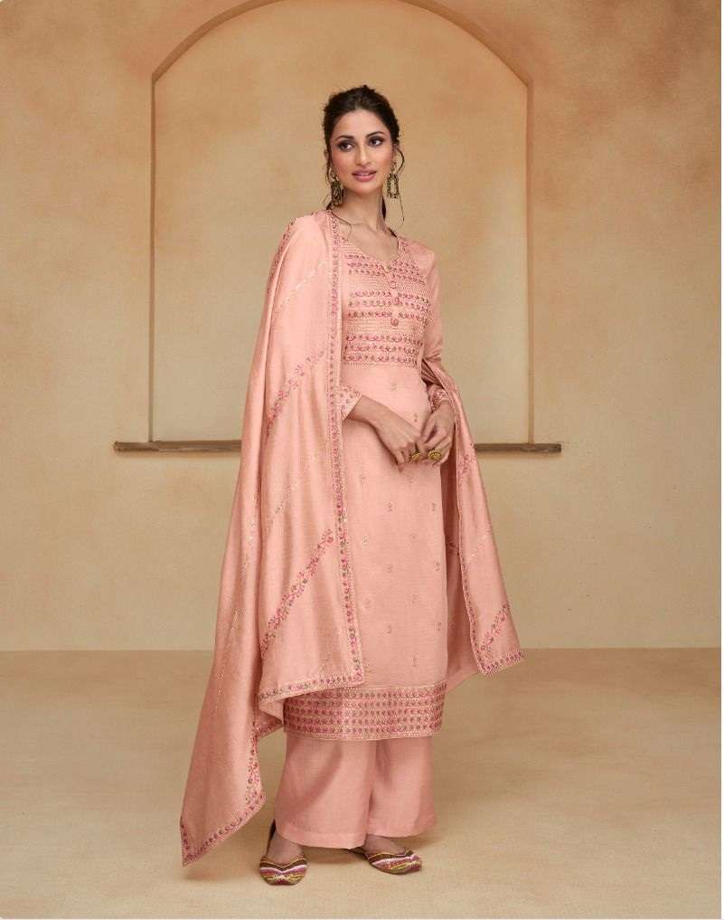 DESIGNER FANCY WEDDING PARTY WEAR PREMIUM SILK PEACE STRAIGHT SALWAR SUIT AF ZIANA 9745