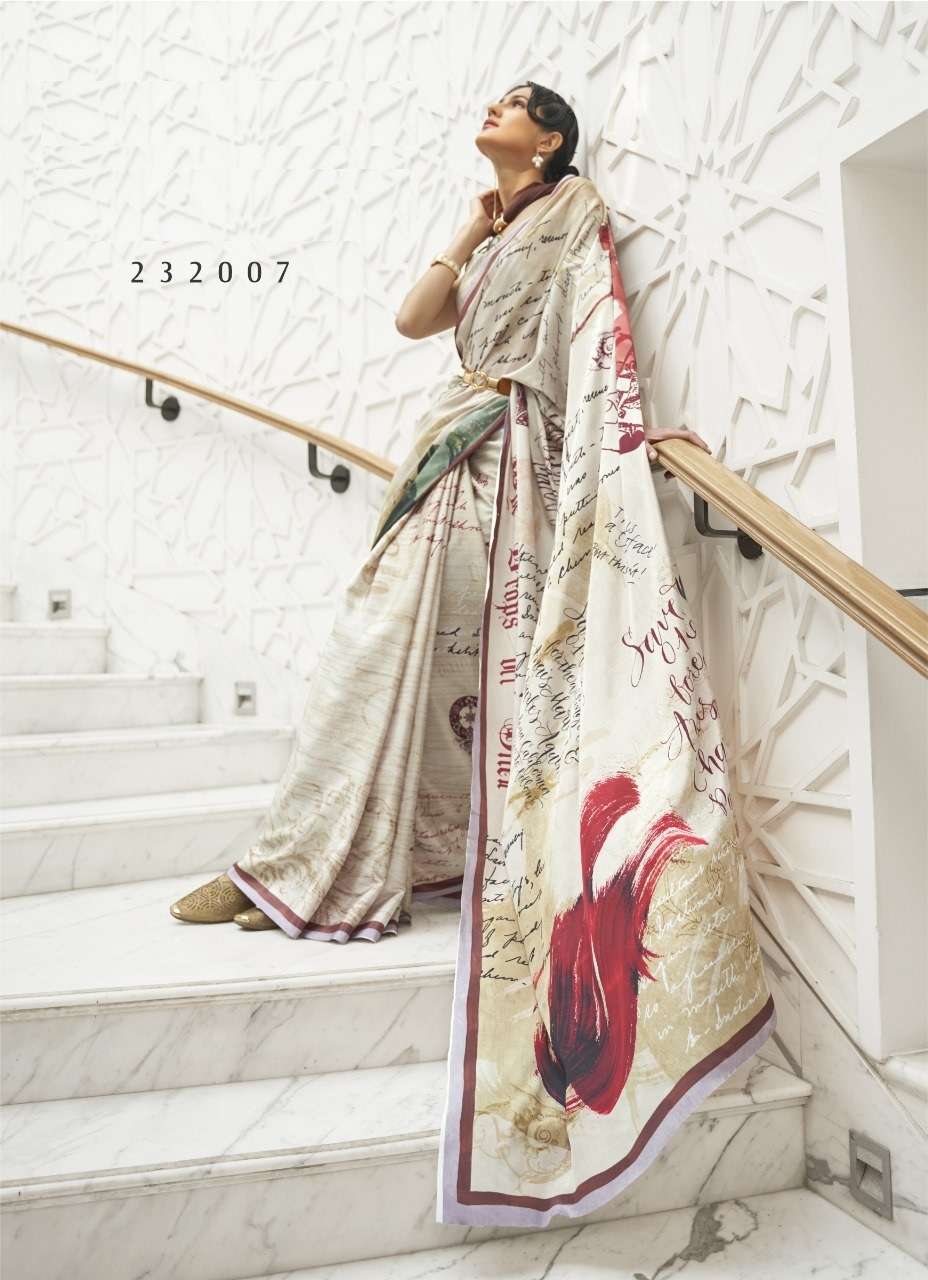 DESIGNER FANCY WEDDING PARTY WEAR PRINTED SILK FABRIC SAREE SM RJT KALAMKARI 232007