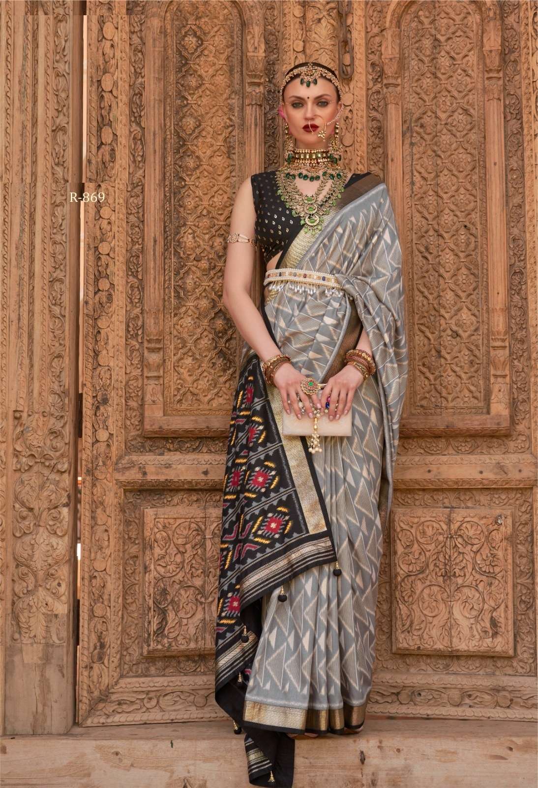 LATEST DESIGNER FANCY WEDDING PARTY WEAR HEAVY BLACK BANARASI SILK SAREE SM REWAA 869