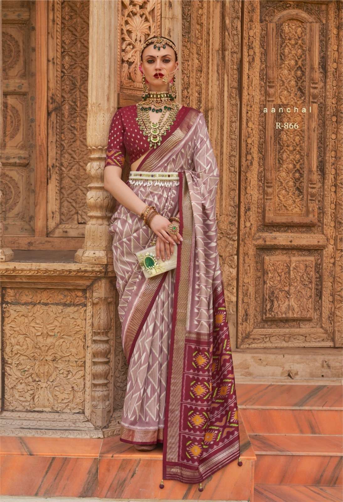 LATEST DESIGNER FANCY WEDDING PARTY WEAR HEAVY PINK BANARASI SILK SAREE SM REWAA 866