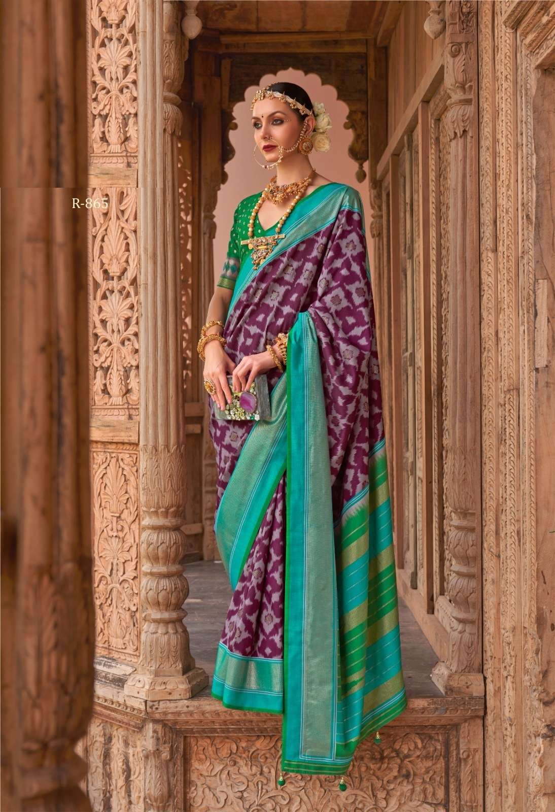 LATEST DESIGNER FANCY WEDDING PARTY WEAR HEAVY PURPLE BANARASI SILK SAREE SM REWAA 865