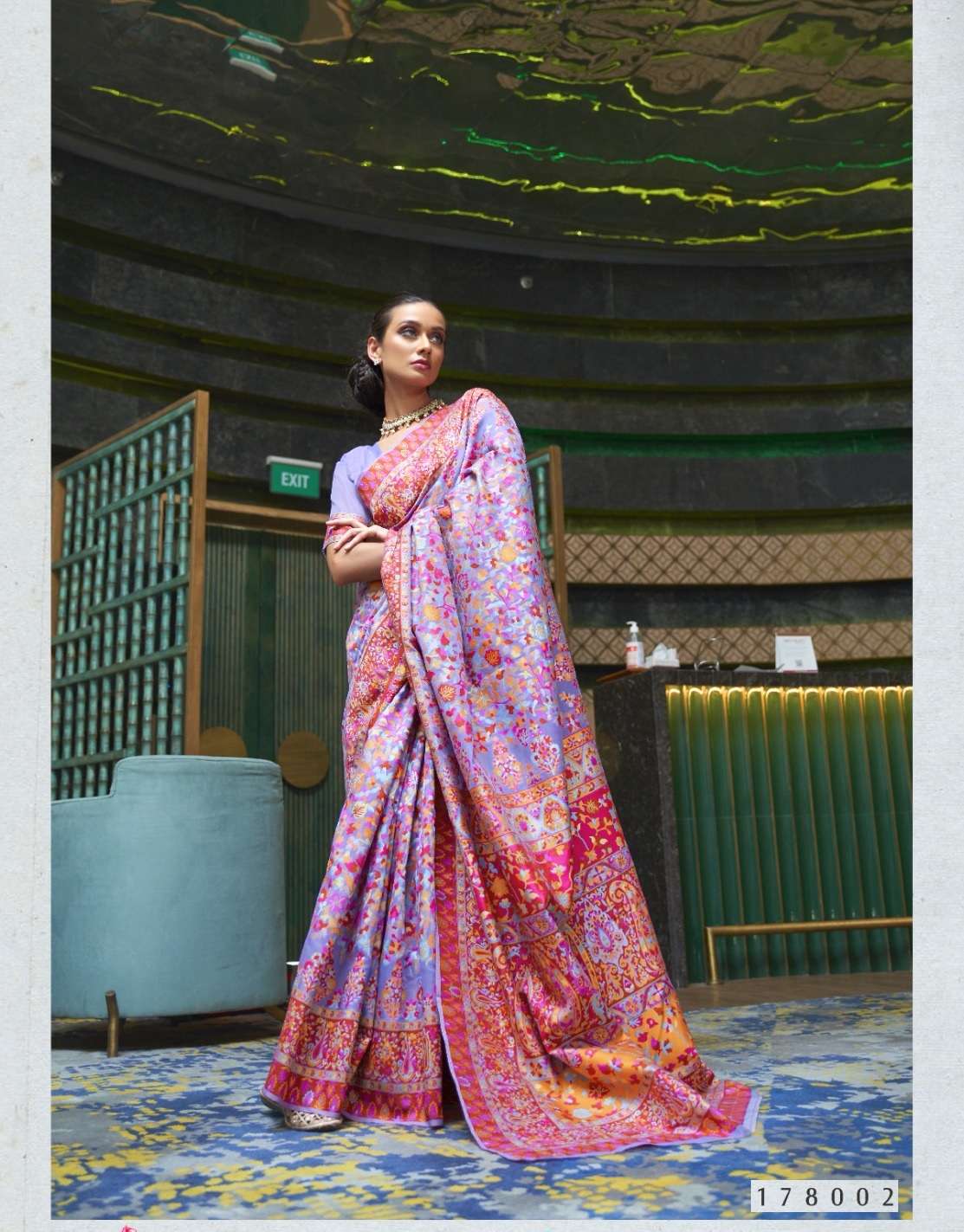 DESIGNER FANCY WEDDING PARTY WEAR BANARASI SILK LAVENDER SAREE COLLECTION RAJ SM 178002