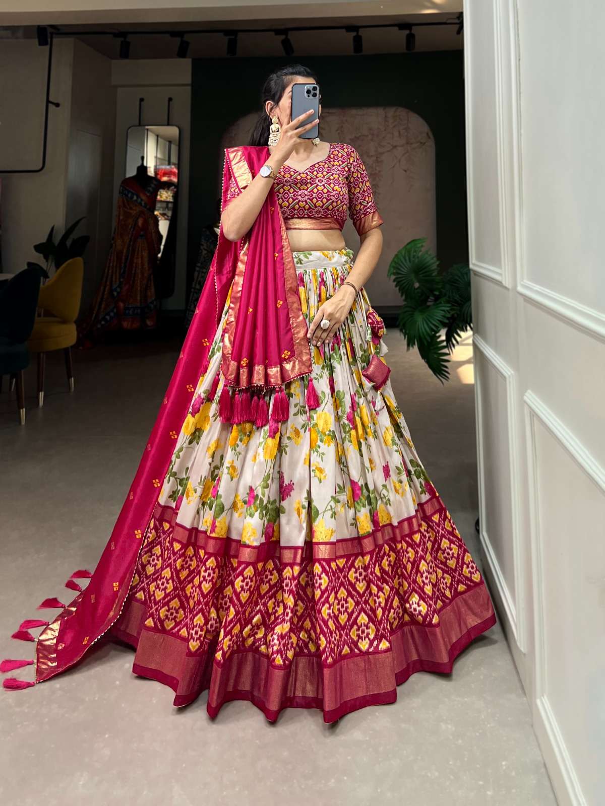 DESIGNER FANCY WEDDING PARTY WEAR INDIAN PINK SILK LEHENGA CHOLI COLLECTION 1689B