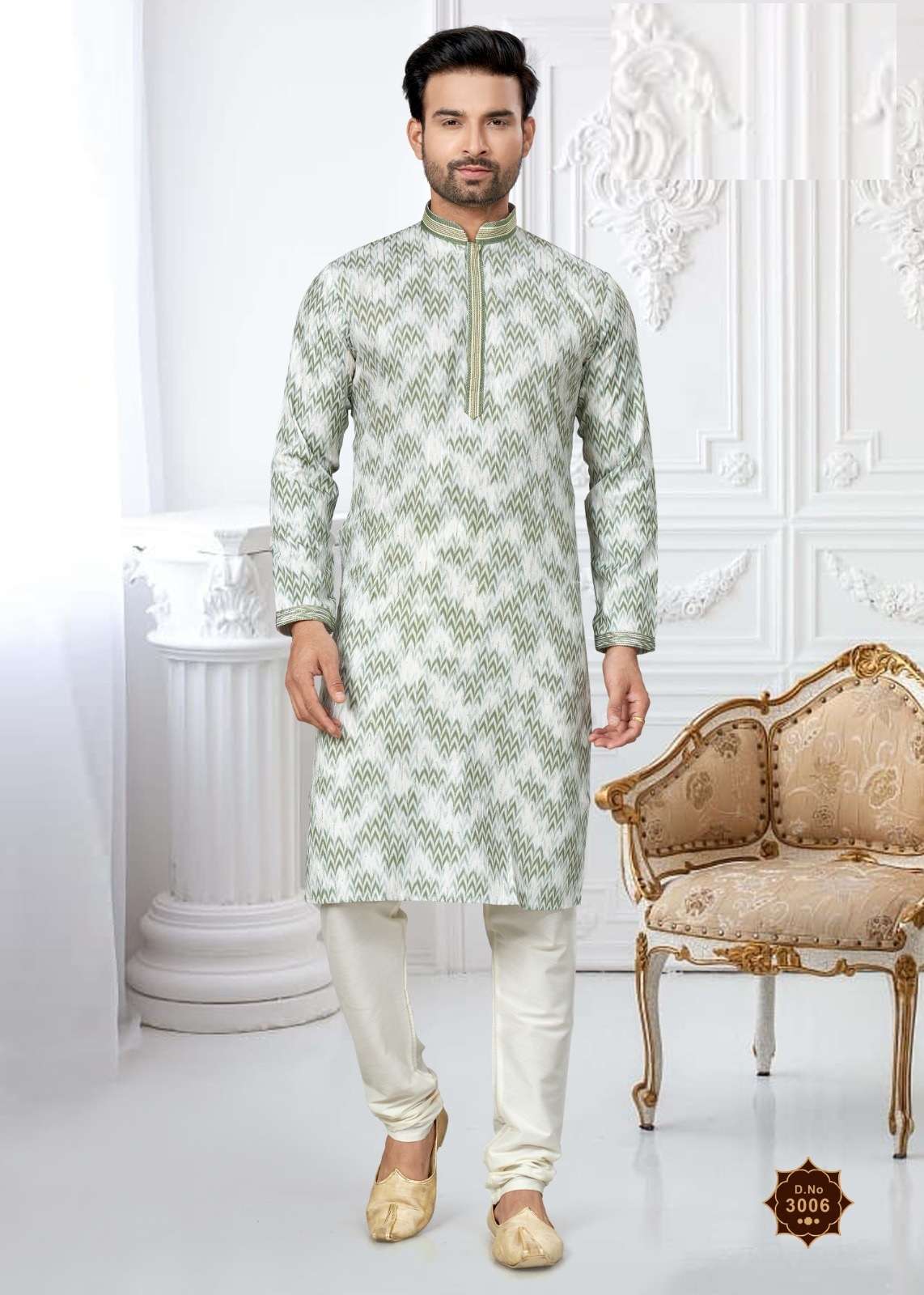 DESIGNER FANCY WEDDING WEARHEAVY PRINTED COTTON MENS INDIAN KURTA OUT DST 3006