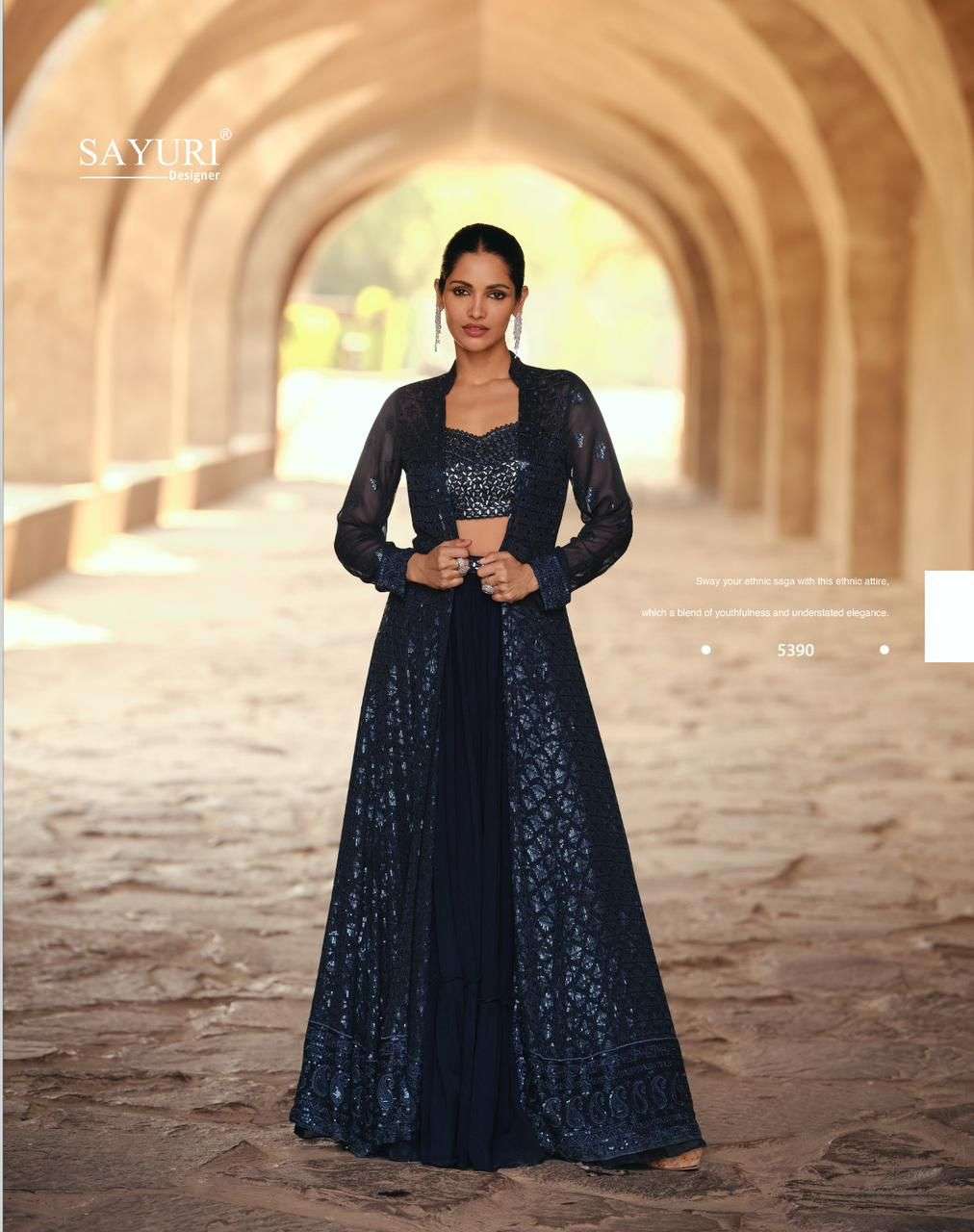 INDIAN BOLLYWOOD DESIGNER PARTY WEAR GEORGETTE KOTI SKIRT SALWAR SUIT CUM LEHENGA WITH THREAD SEQUENCE WORK AF JEWEL 538