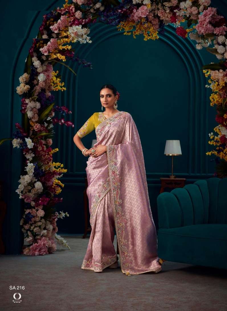 INDIAN DESIGNER FANCY WEDDING PARTY WEAR PINK KANJIVARM SOFT SILK SAREE SM KIM TYOHAR 216