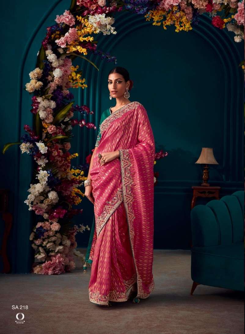 INDIAN DESIGNER FANCY WEDDING PARTY WEAR PINK KANJIVARM SOFT SILK SAREE SM KIM TYOHAR 218