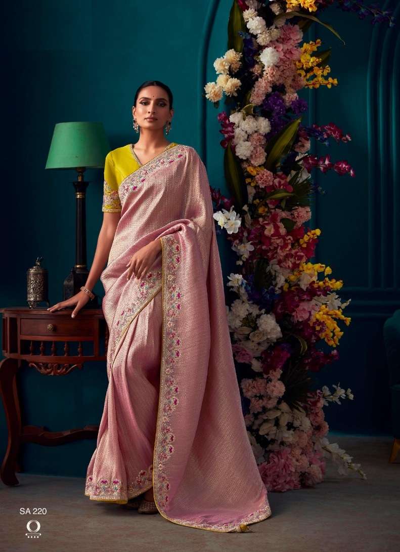 INDIAN DESIGNER FANCY WEDDING PARTY WEAR PINK KANJIVARM SOFT SILK SAREE SM KIM TYOHAR 220