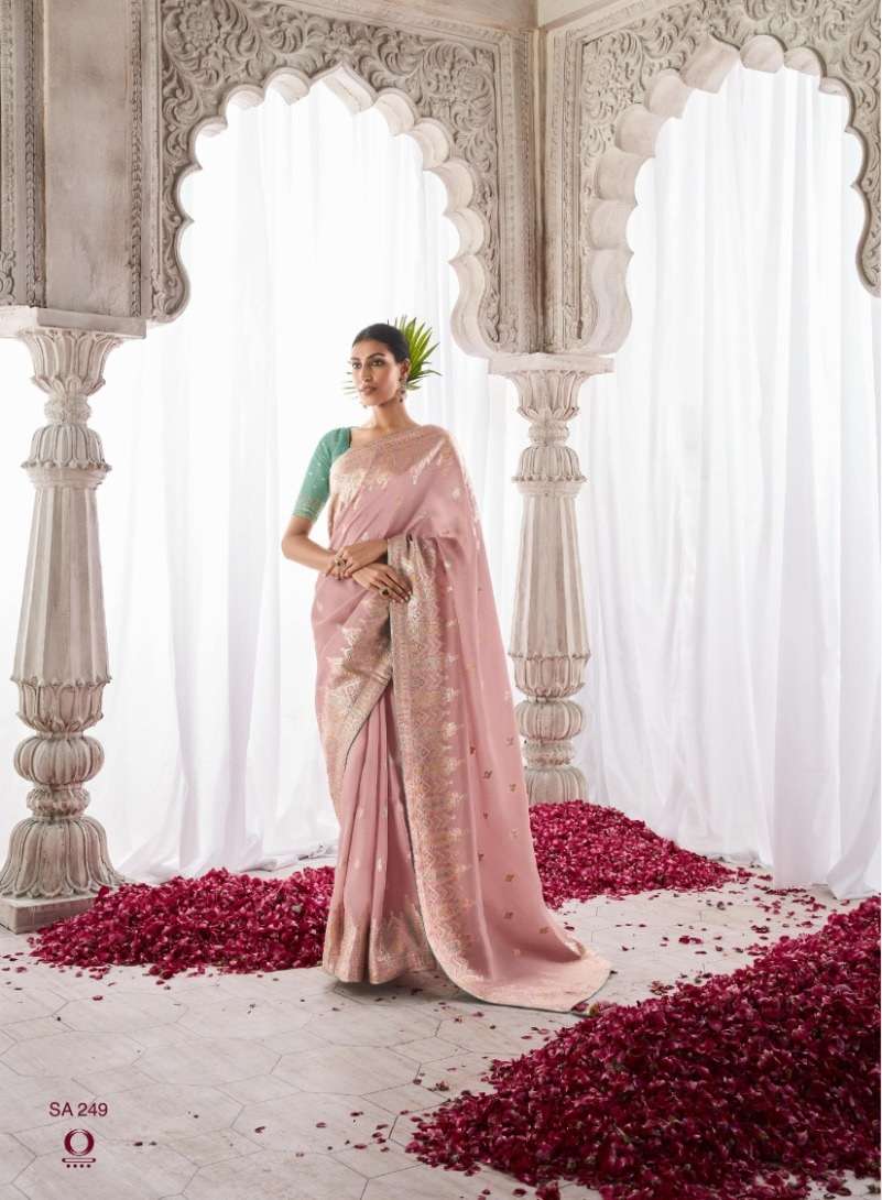 LATEST DESIGNER FANCY WEDDING PARTY WEAR HEAVY PINK BANARASI SILK SAREE SM KM ASIANA 249