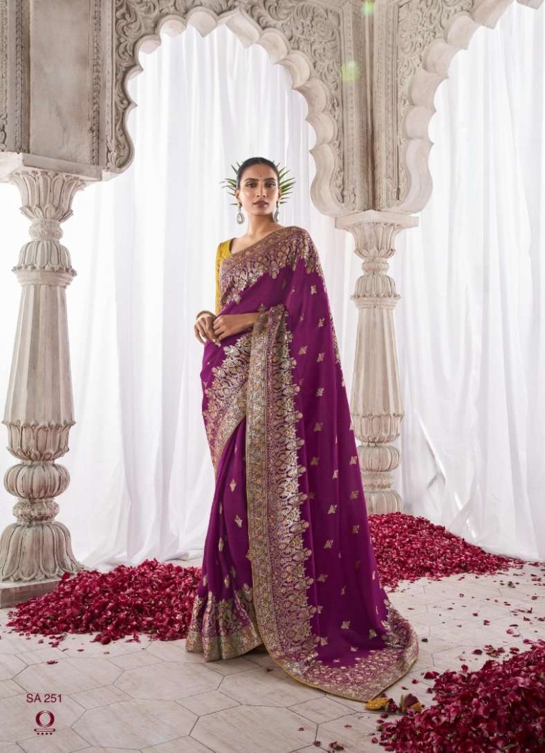 LATEST DESIGNER FANCY WEDDING PARTY WEAR HEAVY RANI PINK BANARASI SILK SAREE SM KM ASIANA 251