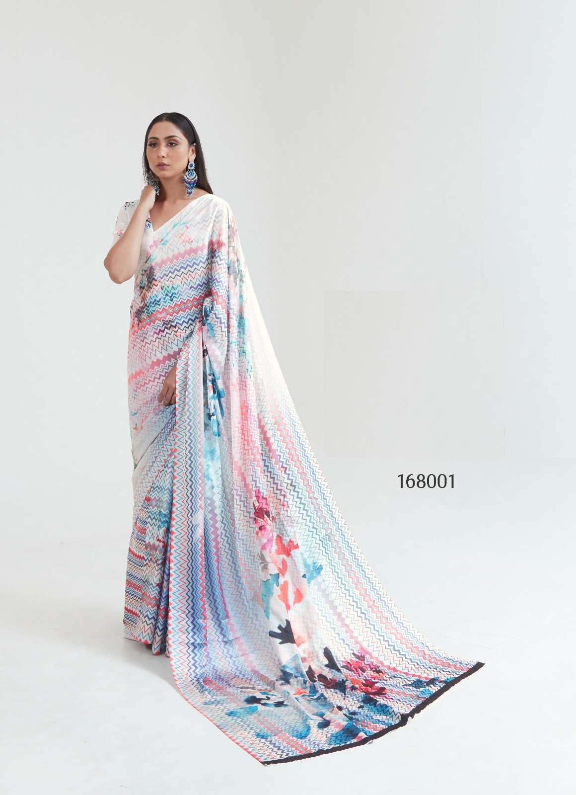 LATEST DESIGNER FANCY WEDDING PARTY WEAR JAPAN CREPE SILK INDIAN PRINTED SAREE SM RJT 168001