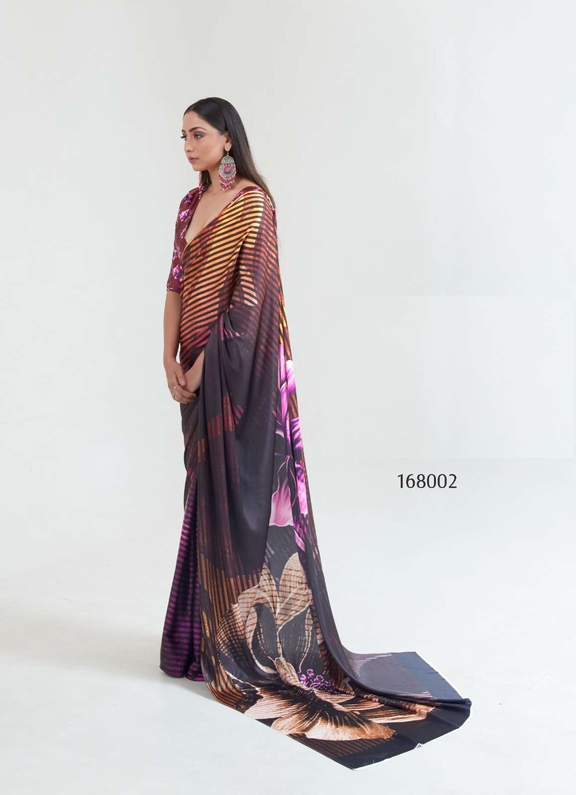 LATEST DESIGNER FANCY WEDDING PARTY WEAR JAPAN CREPE SILK INDIAN PRINTED SAREE SM RJT 168002