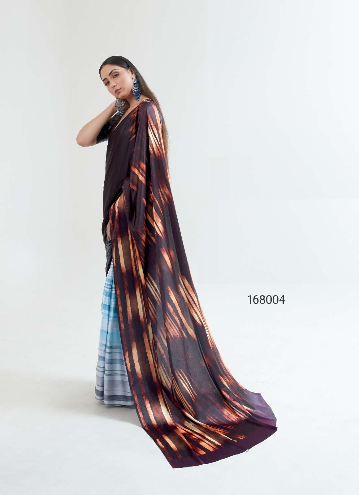 LATEST DESIGNER FANCY WEDDING PARTY WEAR JAPAN CREPE SILK INDIAN PRINTED SAREE SM RJT 168004