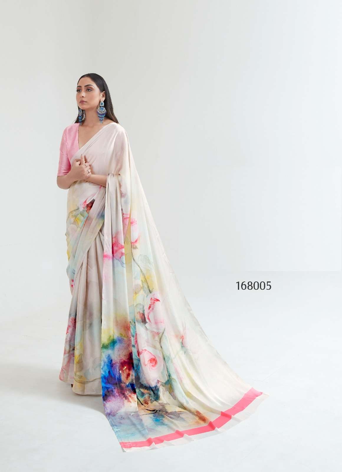 LATEST DESIGNER FANCY WEDDING PARTY WEAR JAPAN CREPE SILK INDIAN PRINTED SAREE SM RJT 168005