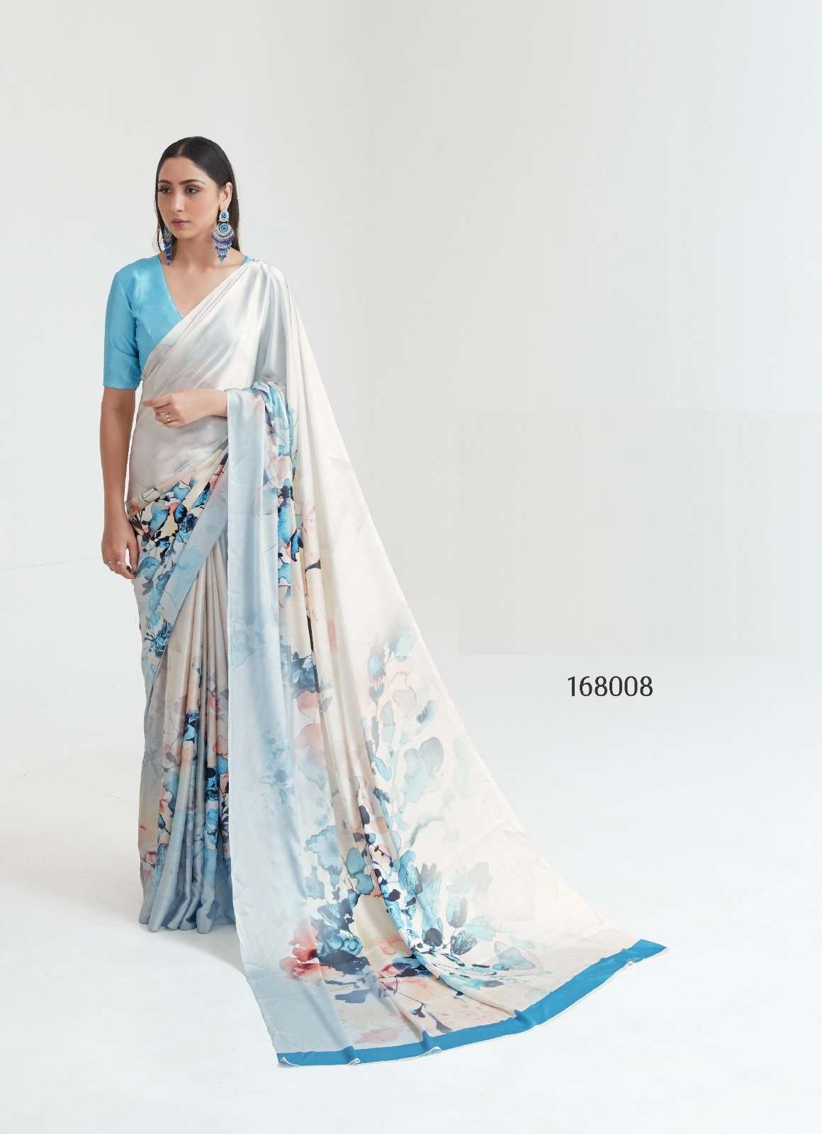 LATEST DESIGNER FANCY WEDDING PARTY WEAR JAPAN CREPE SILK INDIAN PRINTED SAREE SM RJT 168008