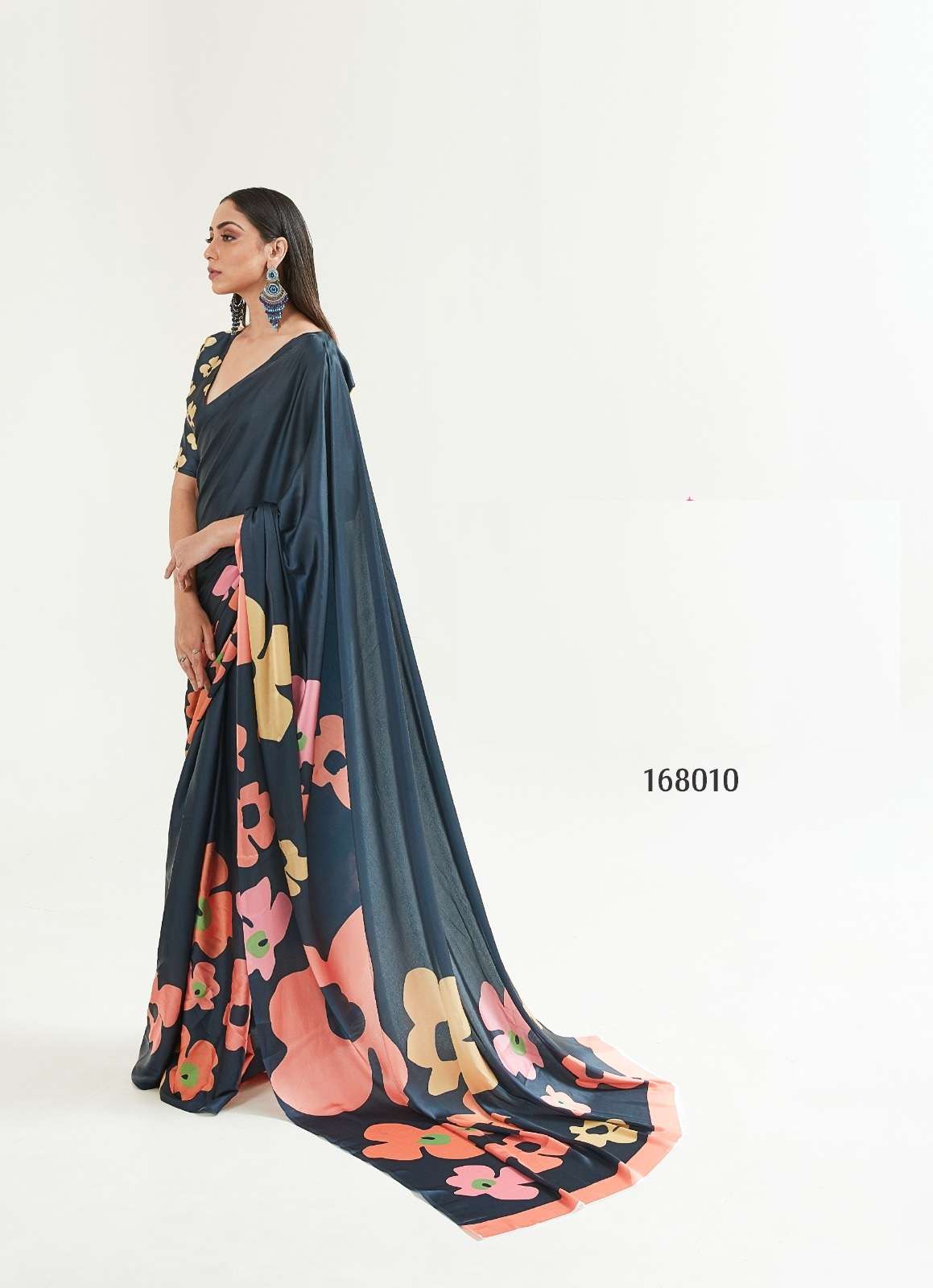 LATEST DESIGNER FANCY WEDDING PARTY WEAR JAPAN CREPE SILK INDIAN PRINTED SAREE SM RJT 168010