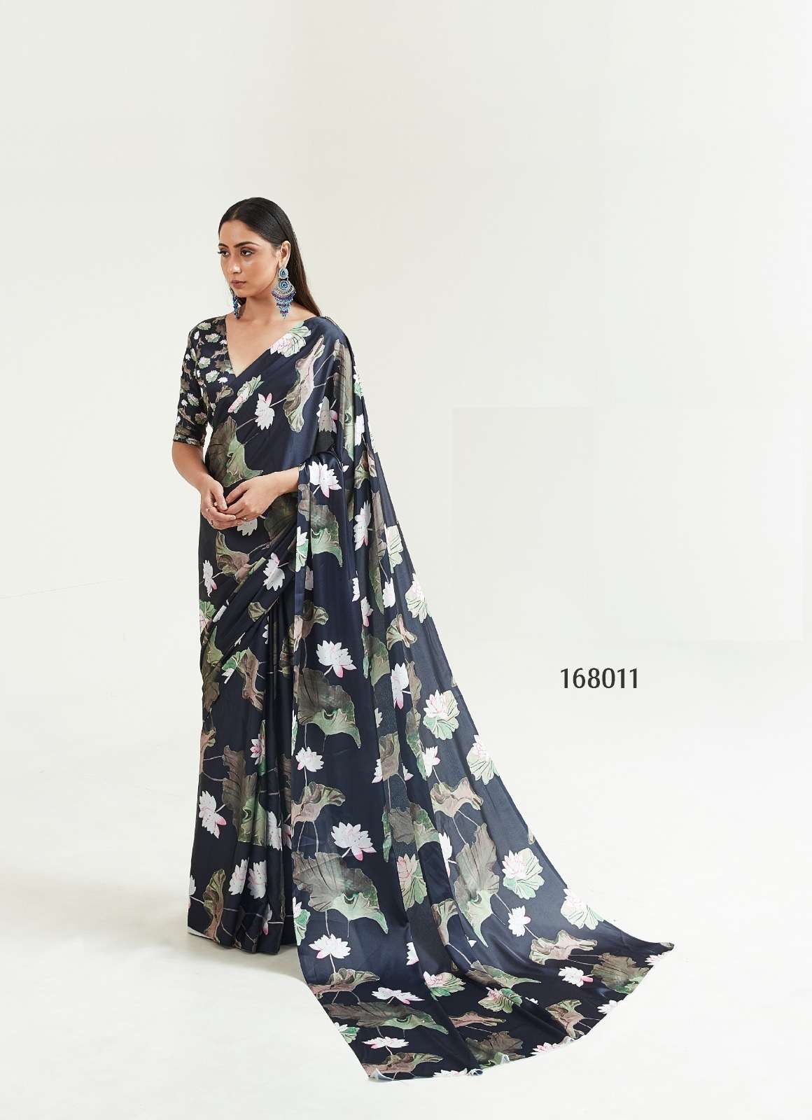 LATEST DESIGNER FANCY WEDDING PARTY WEAR JAPAN CREPE SILK INDIAN PRINTED SAREE SM RJT 168011